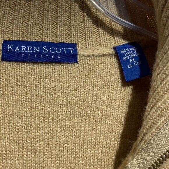 Women’s Karen Scott Petites Wool zip up Jacket size PL 100% Wool - Picture 10 of 12